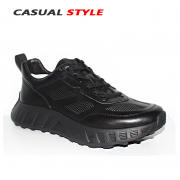 休闲运动鞋男2024秋季新款真皮时尚百搭透气皮鞋轻质厚底系带增高